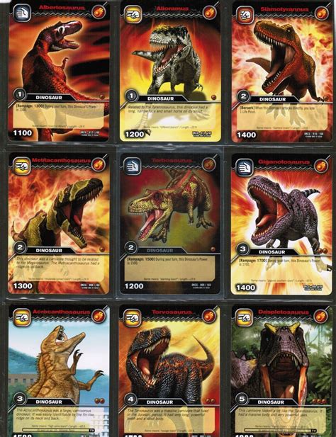 dinosaur king all dinosaur cards